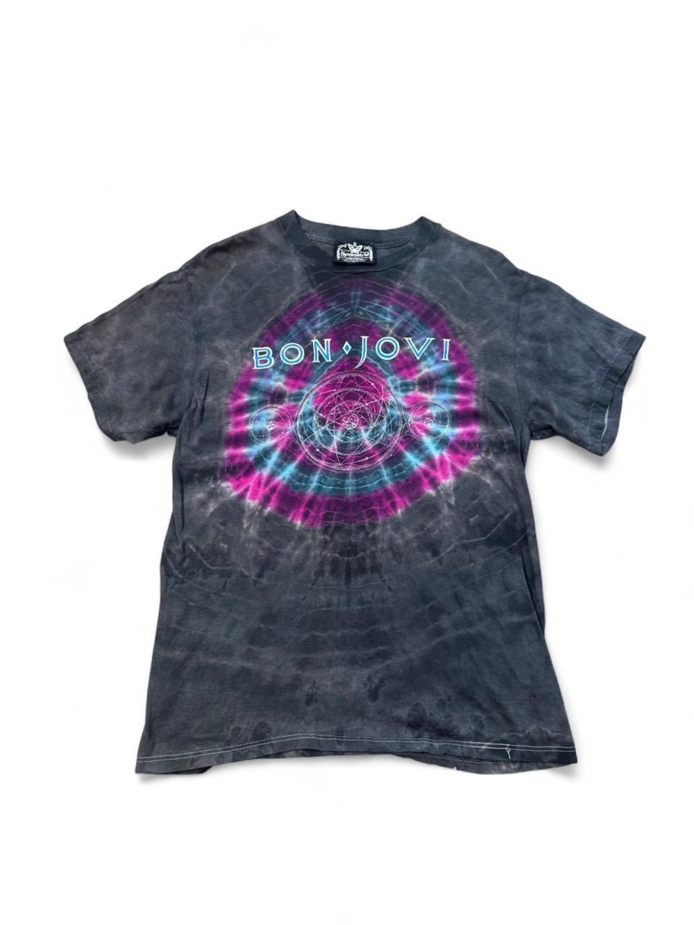 VTG single stitch Bon Jovi tie dye band tee blue purple M mens made in USA RARE